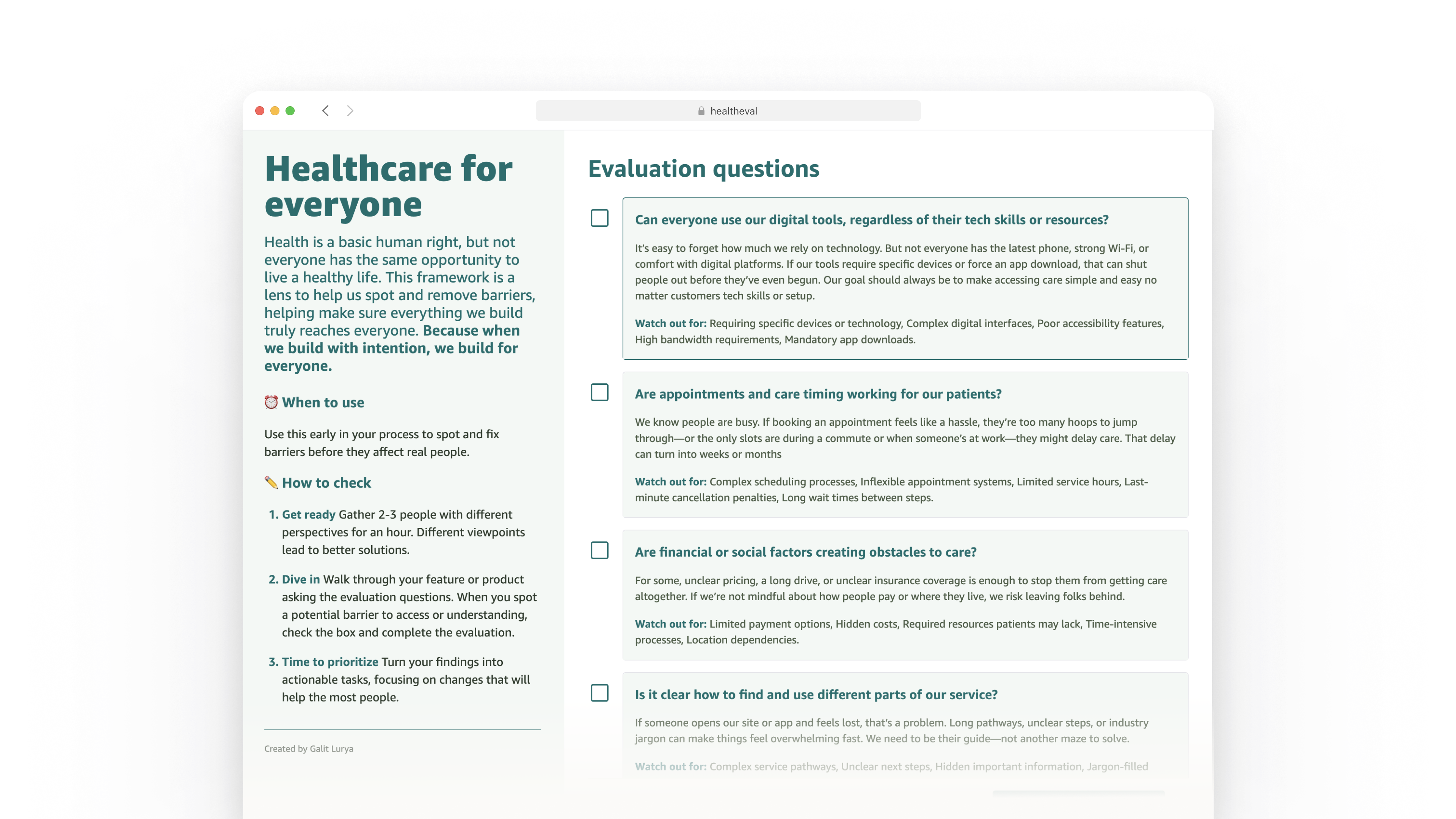 Inclusive Healthcare Assessment project thumbnail